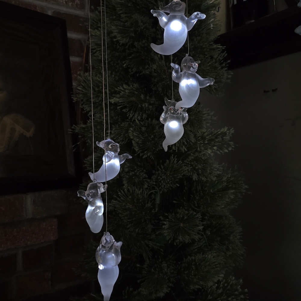 Dept 56 Ghost String Hanging Lights for Halloween Decor Vintage Hard To Find